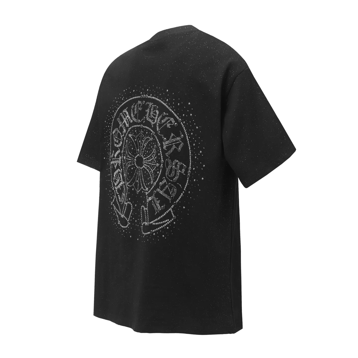 P160 Chrome Hearts CH Chrome Hearts Starry Sanskrit hot-drilled short-sleeved T-shirt. Hand-drilled. Different from machine hot-drilling. Hardware and accessories are all ground and customized. Correct configuration. Black 2025 Chrome Hearts authentic packaging. 260 grams of custom-dyed double yarn cotton. Large version. Loose and stylish. Different from lower version, slim and long version with upper body and crotch pull. 100% commitment: top quality. Not fast food. Highest version on the market. Top quality - Differentiate from the ordinary versions on the market. If you care about quality, you should also respect the price. Absolutely 0 after-sales service. 0 return rate so far. It’s hard not to love the style - 280g double yarn cotton custom-dyed fabric - Correct high-density main mark, washed tag, hand-sewn